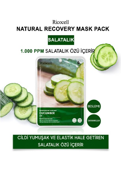 Kuru Ciltler Için Salatalık Özlü Nemlendirici Lüks Maske