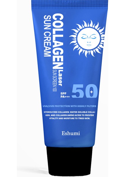 Korean Saf Collagen ve Niasinamid Içeren Nemlendirici ve Aydınlatıcı SPF50+ Pa+++ Laser Güneş Kremi