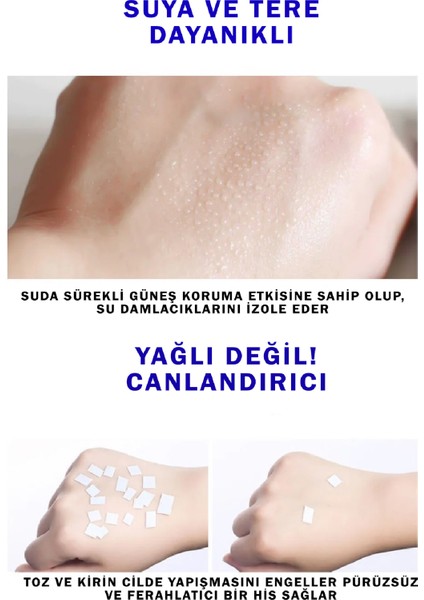 Korean Saf Collagen ve Niasinamid Içeren Nemlendirici ve Aydınlatıcı SPF50+ Pa+++ Laser Güneş Kremi