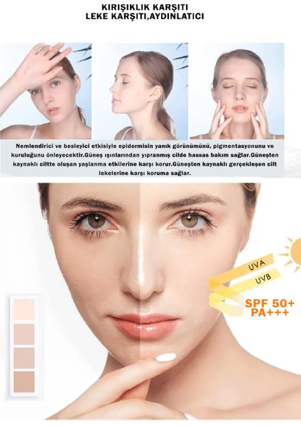 Korean Saf Collagen ve Niasinamid Içeren Nemlendirici ve Aydınlatıcı SPF50+ Pa+++ Laser Güneş Kremi