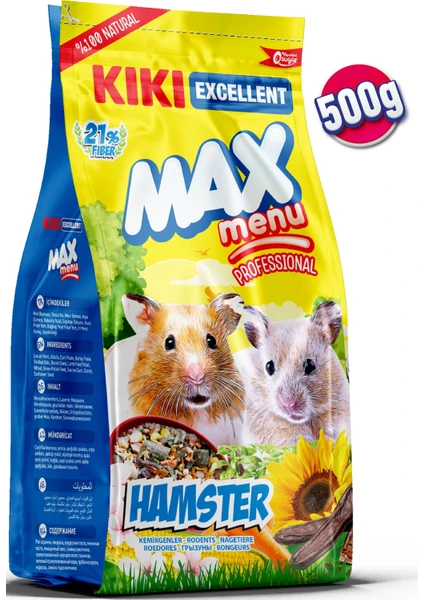 Kıkı Excellent Kemirgen Max Menu Hamster Yemi 500 Gr. KG305