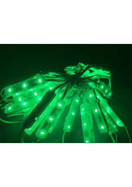 Samsung 3'lü Led Modül 12 Volt Yeşil -10 Adet