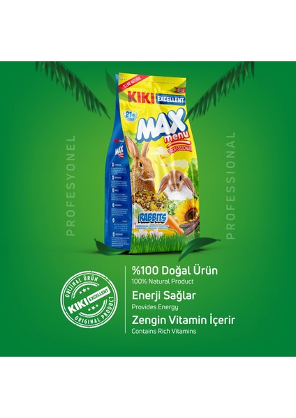 Kiki Excellent Kemirgen Max Menu Rabbits Tavşan Yemi 1000 Gr. KG302