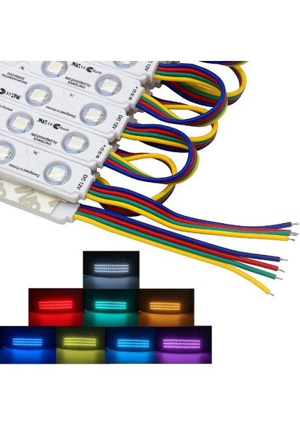 Dora Led 3'lü Samsung Rgb Modül Led 12 Volt 0.72 Watt -10 Adet