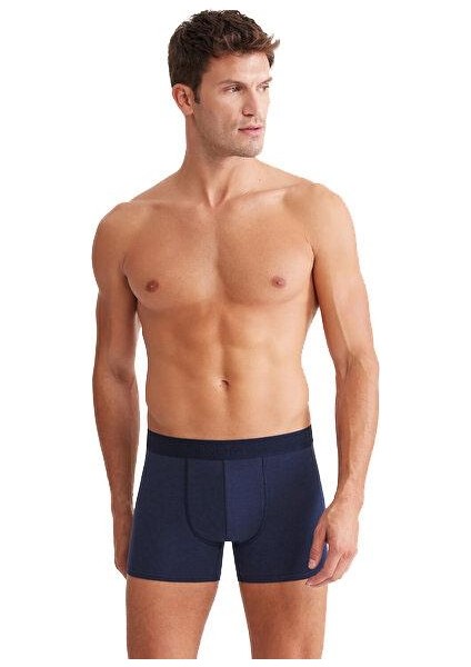 Troy Pamuk Modal Erkek Lacivert Boxer