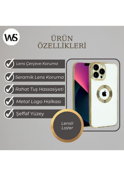 iPhone 14 Lens Koruyuculu Lazer Şeffaf Silikon Kılıfı