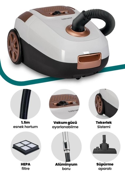Inci By 5504 Toz Torbalı Elektrikli Süpürge Beyaz