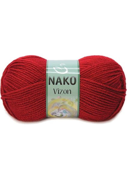 5 Adet Vizon Premium Akrilik El Örgü Ipi Yünü Renk NO:1175 Koyu Kırmızı fiyatları