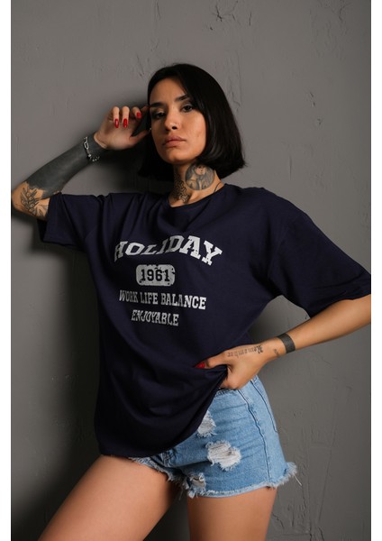 Kadın Holiday 1961 Baskılı Oversize T-Shirt