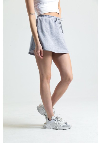 Gri Melanj Mini Spor Etek