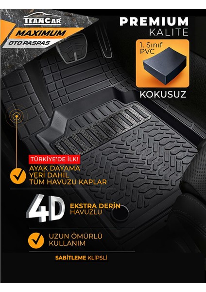 Teamcar Maximum Peugeot 2008 Paspas 4d Havuzlu Krom Karbon indirimleri