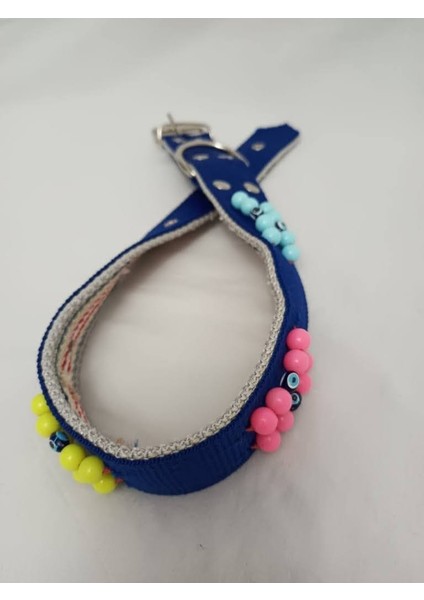 Süslü Boncuklu El Işlemeli Köpek Tasması 70 X4 cm