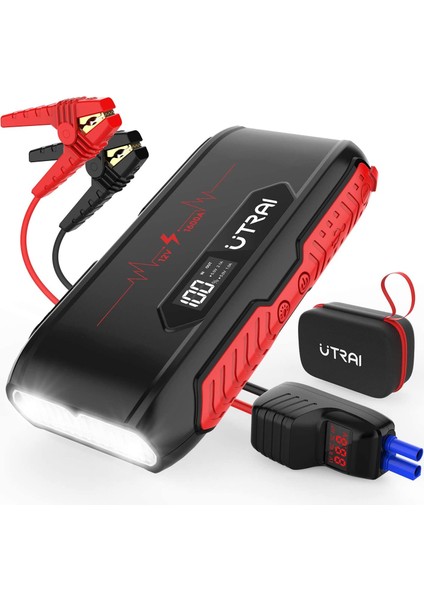 Jstar 3 20000MAH 1600A Jump Starter LCD Ekranlı Taşınabilir Akü Takviye Cihazı ( Çanta + Powerbank + LED Lamba)