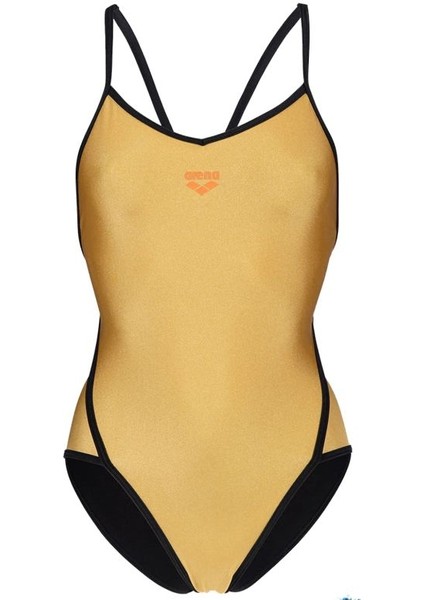 Womens Arena 50TH Gold Swimsuit Diamond Back Kadın Yüzücü Mayosu 006183