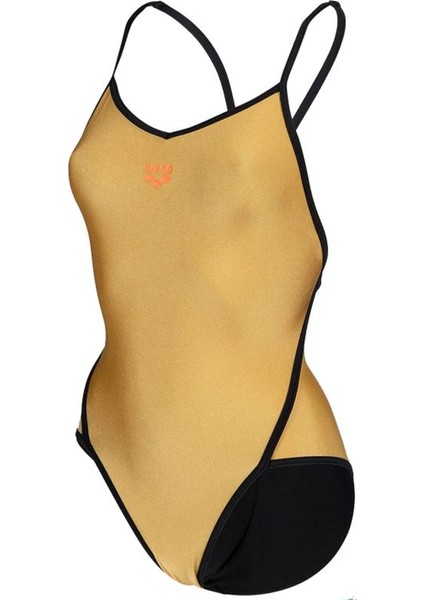 Womens Arena 50TH Gold Swimsuit Diamond Back Kadın Yüzücü Mayosu 006183