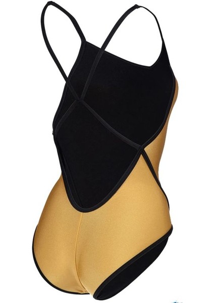 Womens Arena 50TH Gold Swimsuit Diamond Back Kadın Yüzücü Mayosu 006183