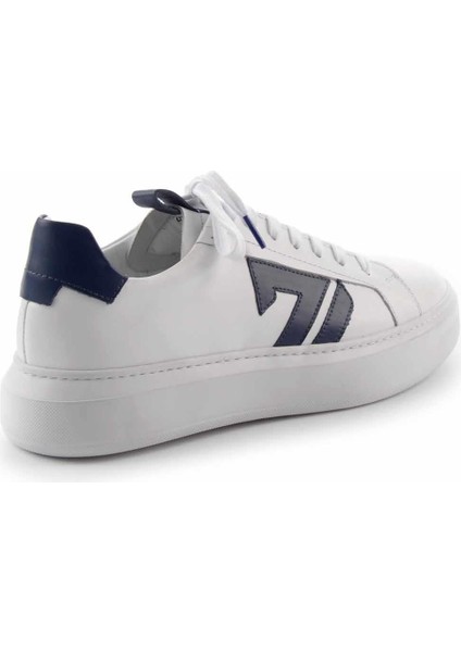 Beyaz Lacivert Leather Erkek Sneaker E01901521303