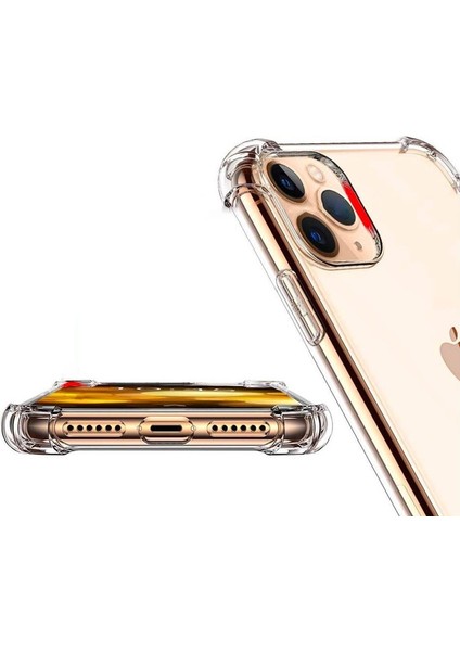 Apple Iphone 11 Pro Max Shock Absorbing Darbe Emicili Şeffaf Silikon Kılıf