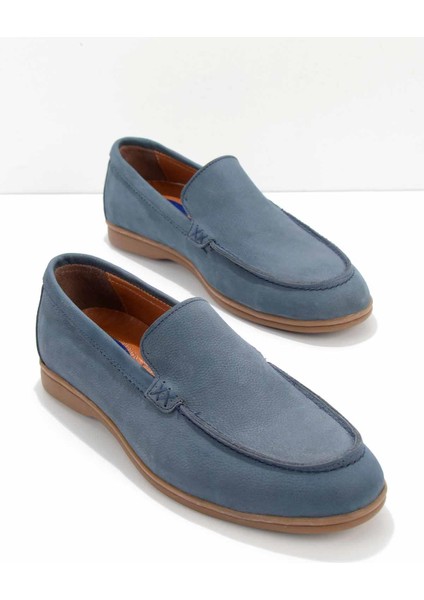 Mavi Nubuk Leather Erkek Loafer Ayakkabı E01733800101
