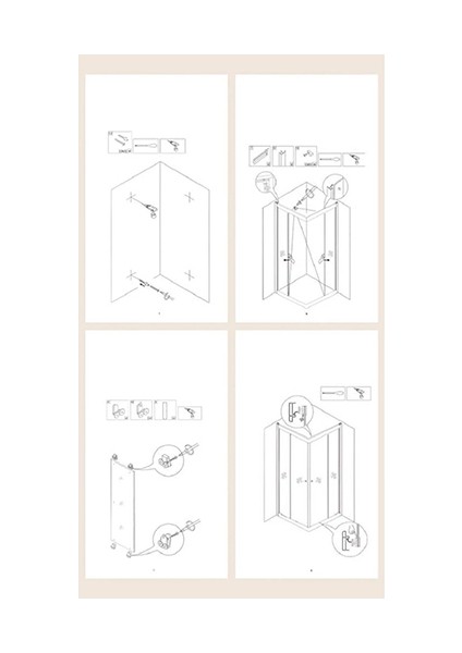 Duşakabin Kare Siyah Kumlama Box Desen Cam 90x90 cm