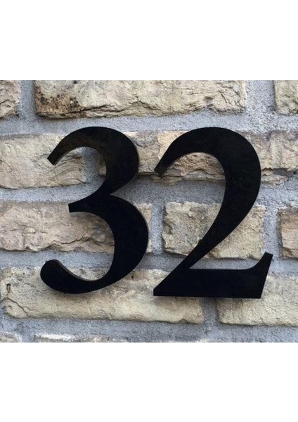 Kapı Numarası 20 cm No 9 Roma, Siyah Pleksi Kendinden Yapışkanlı fiyatları