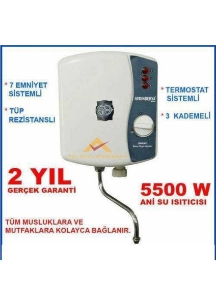 Mutfak Tipi Şofben Sıgorta ve Kutu Dahıl Paket