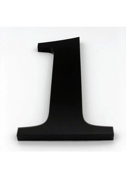 Kapı Numarası 20 cm No 1 Roma, Siyah Pleksi Kendinden Yapışkanlı