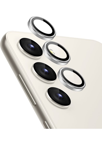 Samsung Galaxy S23 Kamera Metal Cam Lens Koruyucu Hsn1 Gümüş