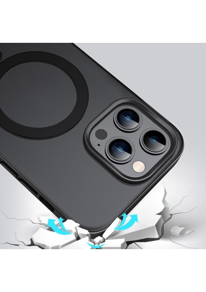 Apple iPhone 14 Pro Max Kılıf Wireless Tacsafe Alpin Mat Ultra Koruma Sert Kapak Derin Mor