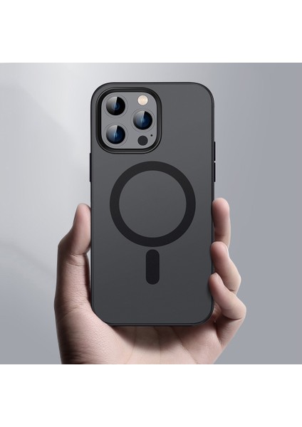 Apple iPhone 14 Pro Max Kılıf Wireless Tacsafe Alpin Mat Ultra Koruma Sert Kapak Derin Mor