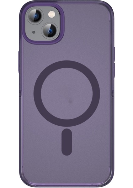 Apple iPhone 14 Plus Kılıf Wireless Tacsafe Alpin Mat Ultra Koruma Sert Kapak Derin Mor