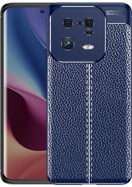 Casestreet Xiaomi Mi 13 Pro Kılıf Case Niss Silikon Deri Görünümlü + Full Ekran Koruyucu Lacivert