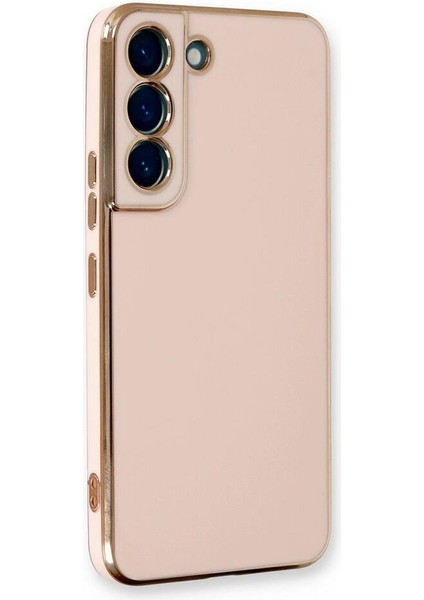 Casestreet Samsung Galaxy S23 Plus Kılıf Case Bark Parlak Silikon Renkli Kenarları Rose Pembe