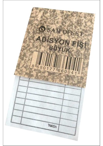 Sam Adisyon Fişi, Adisyon Defteri 9X16 cm Ölçülerinde (Büyük Boy) 100 Yapraklı Numaralı