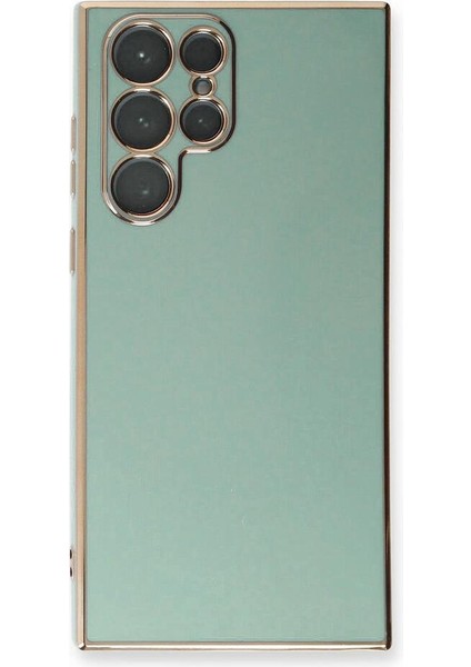 Casestreet Samsung Galaxy S23 Ultra Kılıf Case Bark Parlak Silikon Renkli Kenarları Rose Turkuaz