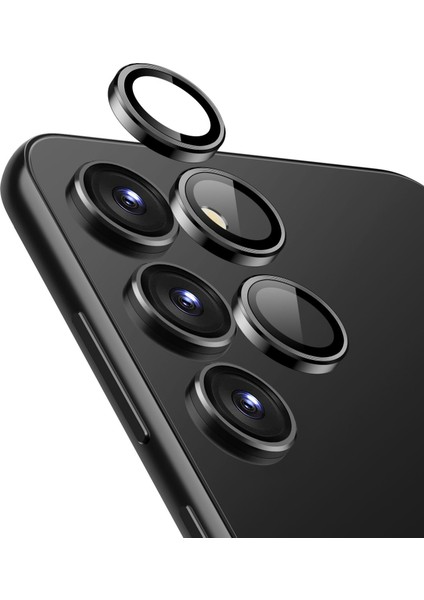 Samsung Galaxy S23 Plus Kamera Metal Cam Lens Koruyucu Hsn1 Siyah