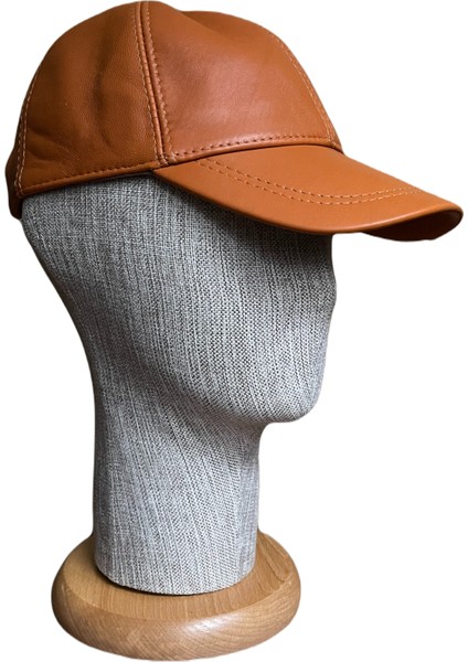 %100 Orijinal Deri Kep Şapka Çırtlı