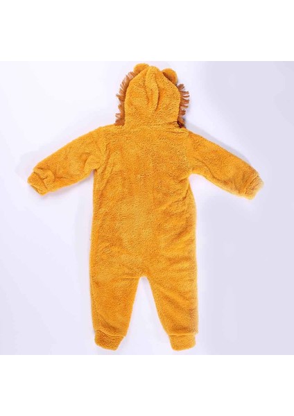 Unisex Polar Sarı Kapşonlu Aslanlı Peluş Welsoft Tulum10 fiyatları