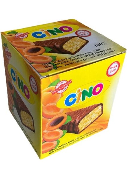 Cino Kayısı Aromalı Çikolata Kaplı Bar 10 GR 100 Adet