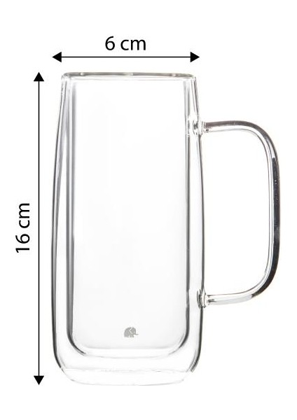 Glory D. Wall Çift Cidarlı Kulplu Byk Bardak 2Lİ450 ml 500.01.01.7794