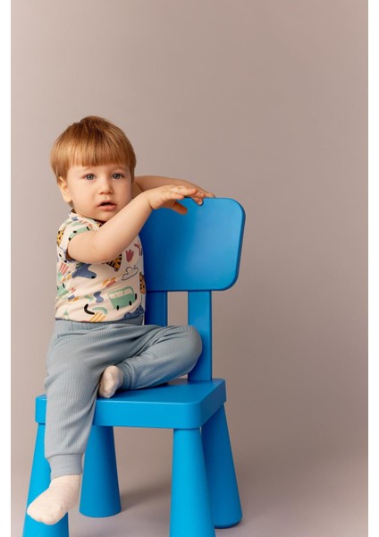 Erkek Bebek Organik Fitilli Kaşkorse 2'li Uzun Kollu Çıtçıtlı Body Z6934A223SP