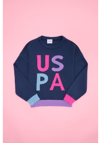 Kız Çocuk İndigo Triko Kazak 50256705-VR028