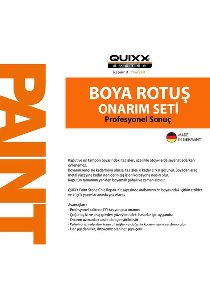 Quıxx® Oto Boyası Taş Izi Onarım Seti