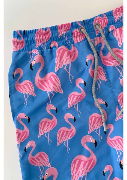 845 Erkek Mavi Pembe Desenli Deniz Şortu fiyatları