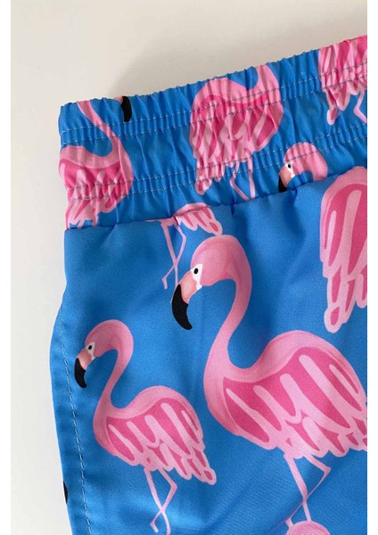 845 Erkek Mavi Pembe Desenli Deniz Şortu modelleri