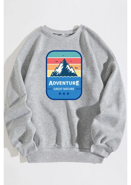 Unisex Great Nature Baskılı Oversize Sweatshirt10