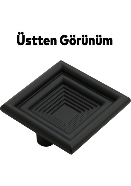 Prenses Kare Çekmece Mutfak Kapak Dolap Kulpu Kulbu 32 mm Mat Siyah Sert Plastik Kulp fırsatları