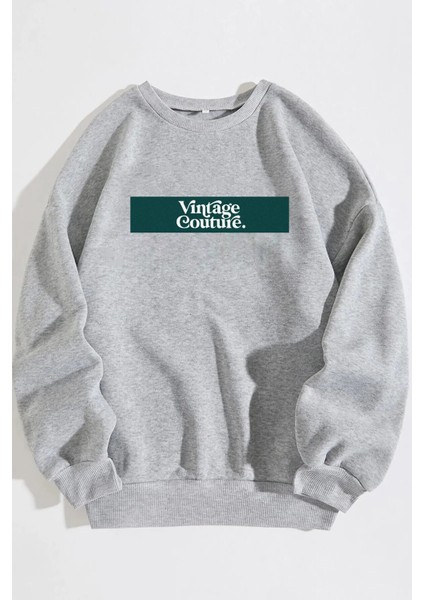 Unisex Vintage Couture Baskılı Oversize Sweatshirt10