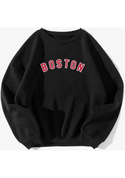 Unisex Boston Baskılı Oversize Sweatshirt10