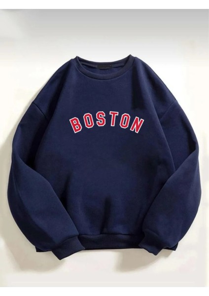 Unisex Boston Baskılı Oversize Sweatshirt10